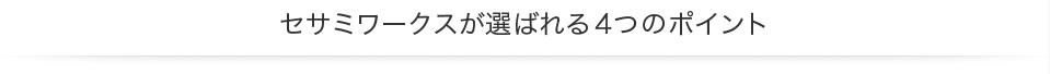 セサミワークスが選ばれる４つのポイント